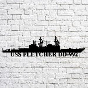 Us Navy Metal Sign Veteran Signs Uss Fletcher Dd992 Navy Ship Metal Art Metal Sign Metal Sign Decor Metal Navy Signs 1 wcekxe.jpg