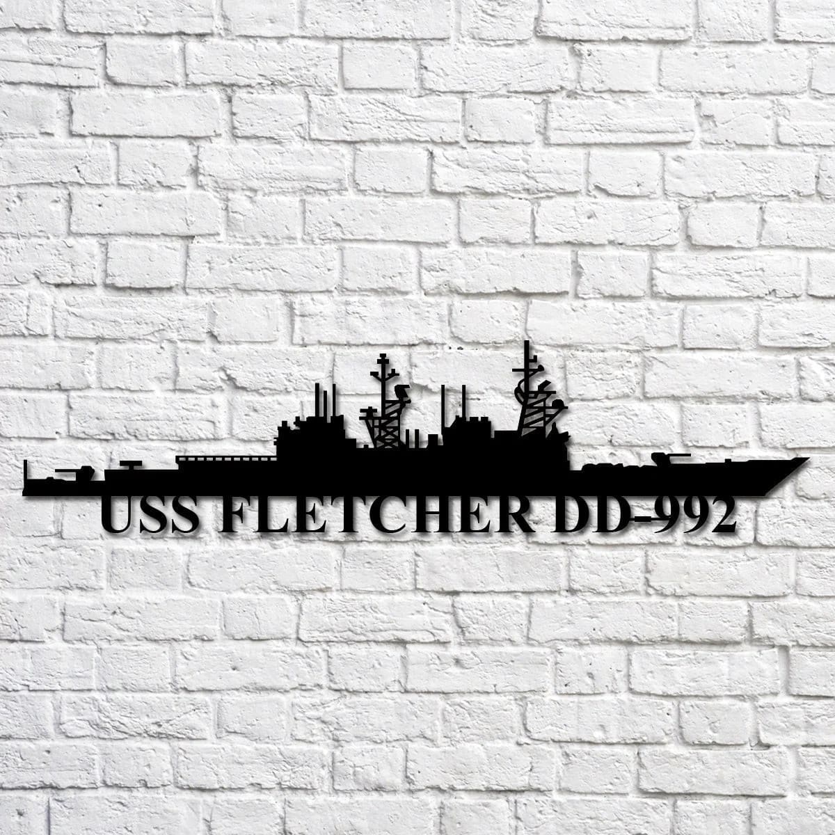 Us Navy Metal Sign, Veteran Signs, Uss Fletcher Dd992 Navy Ship Metal Art, Metal Sign, Metal Sign Decor, Metal Navy Signs