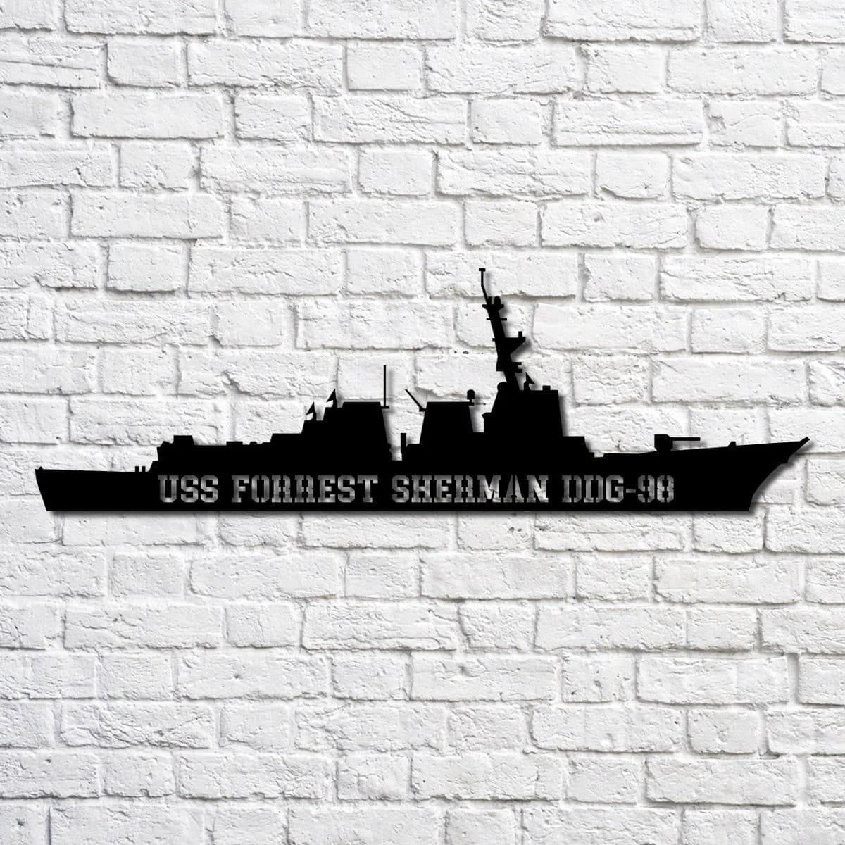 Us Navy Metal Sign, Veteran Signs, Uss Forrest Sherman Ddg98 Navy Ship Metal Art, Metal Sign, Metal Sign Decor, Metal Navy Signs