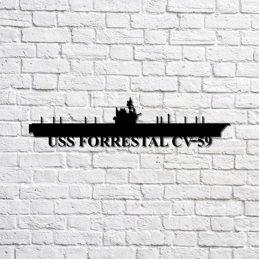 Us Navy Metal Sign, Veteran Signs, Uss Forresttal Cv59 Navy Ship Metal Sign, Metal Sign, Metal Sign Decor, Metal Navy Signs