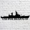 Us Navy Metal Sign, Veteran Signs, Uss Fox Cg33 Navy Ship Metal Sign, Metal Sign, Metal Sign Decor, Metal Navy Signs