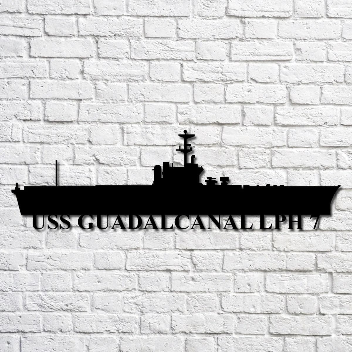 Us Navy Metal Sign, Veteran Signs, Uss Guadalcanal Lph 7 Navy Ship Metal Art, Metal Sign, Metal Sign Decor, Metal Navy Signs