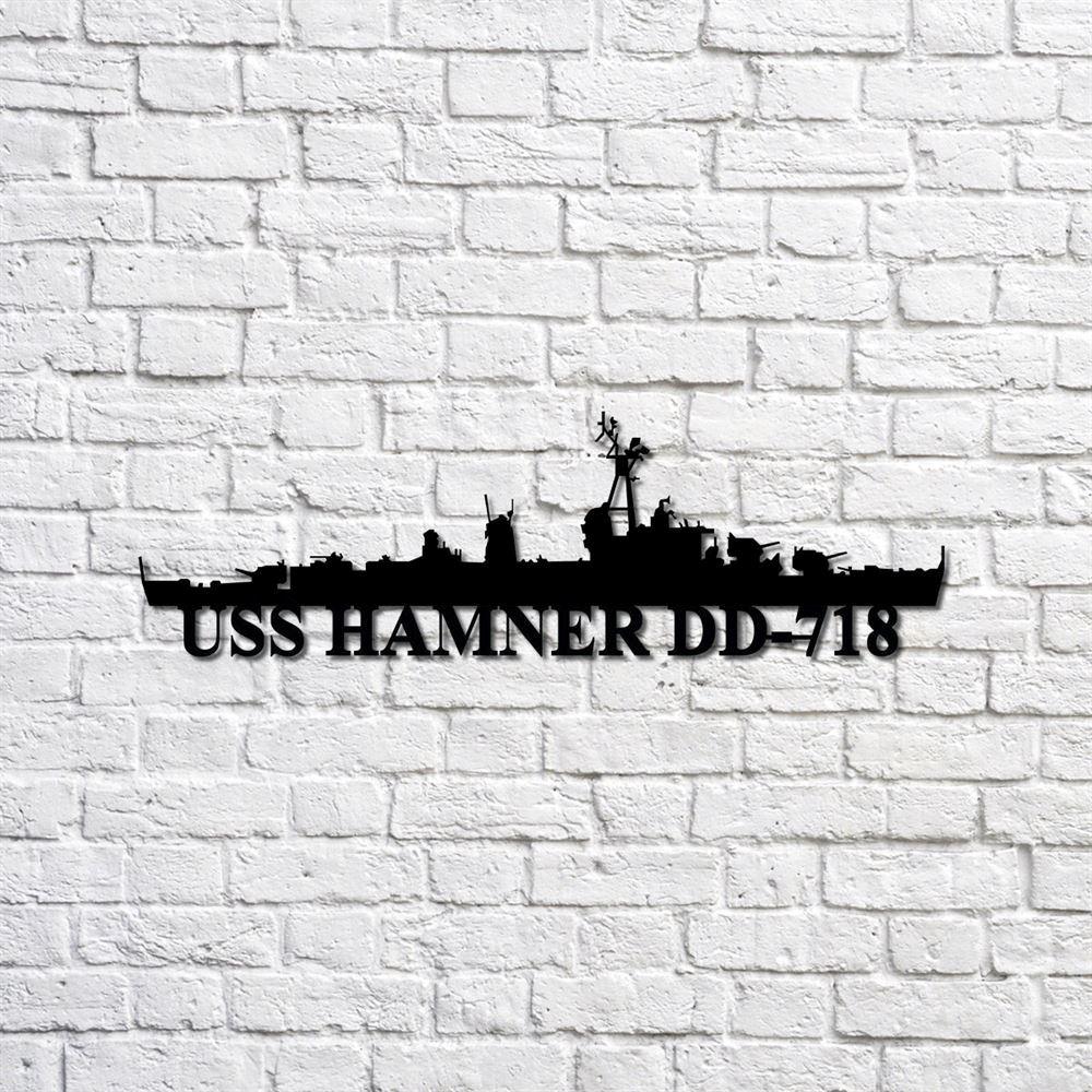 Us Navy Metal Sign, Veteran Signs, Uss Hamner Dd718 Navy Ship Metal Sign, Metal Sign, Metal Sign Decor, Metal Navy Signs