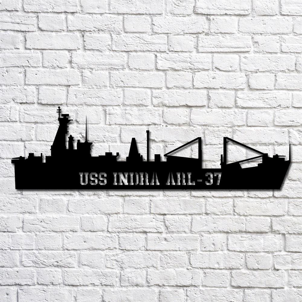 Us Navy Metal Sign, Veteran Signs, Uss Indra Arl37 Navy Ship Metal Art, Metal Sign, Metal Sign Decor, Metal Navy Signs