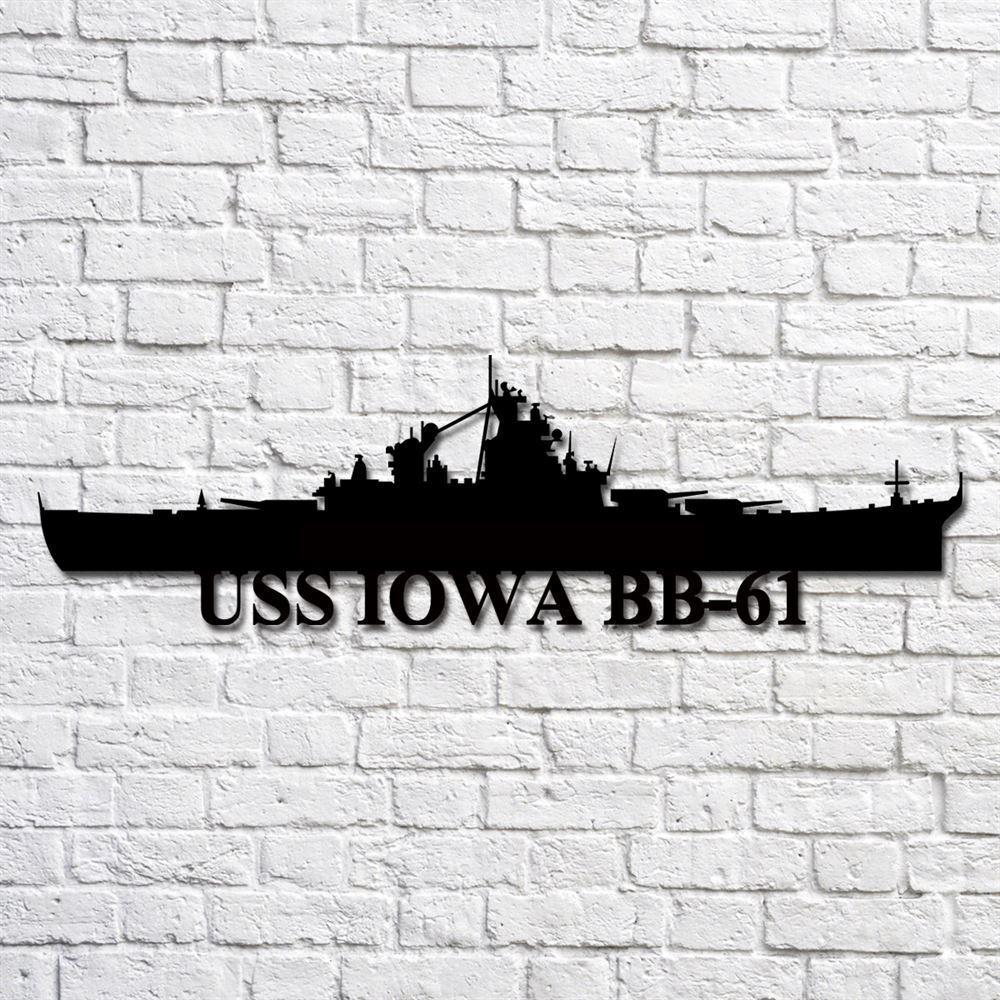 Us Navy Metal Sign, Veteran Signs, Uss Iowa Bb61 V2 Navy Ship Metal Art, Metal Sign, Metal Sign Decor, Metal Navy Signs