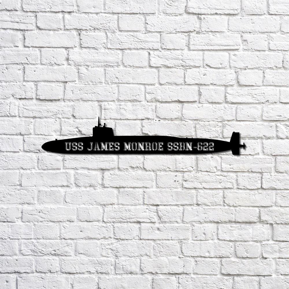 Us Navy Metal Sign, Veteran Signs, Uss James Monroe Ssbn622 Navy Ship Metal Sign, Metal Sign, Metal Sign Decor, Metal Navy Signs