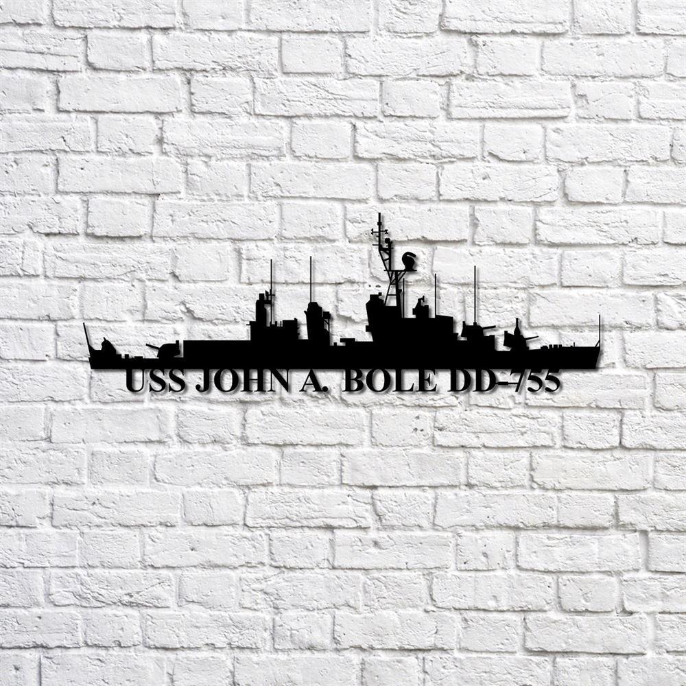 Us Navy Metal Sign, Veteran Signs, Uss John A Bole Dd755 Navy Ship Metal Sign, Metal Sign, Metal Sign Decor, Metal Navy Signs