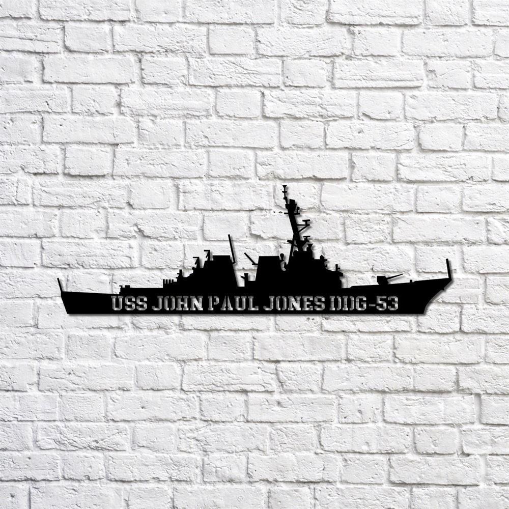 Us Navy Metal Sign, Veteran Signs, Uss John Paul Jones Ddg53 Navy Ship Metal Sign, Metal Sign, Metal Sign Decor, Metal Navy Signs