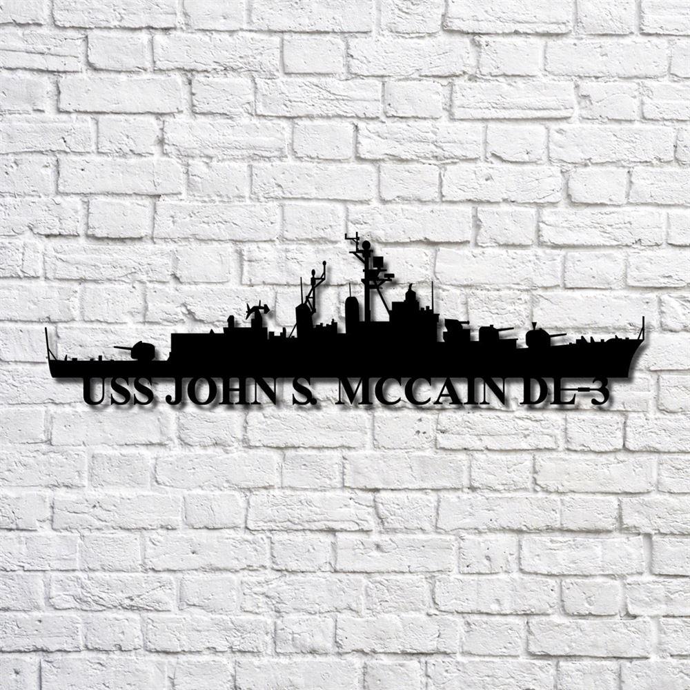 Us Navy Metal Sign, Veteran Signs, Uss John S. Mccain Dl3 Navy Ship Metal Art, Metal Sign, Metal Sign Decor, Metal Navy Signs