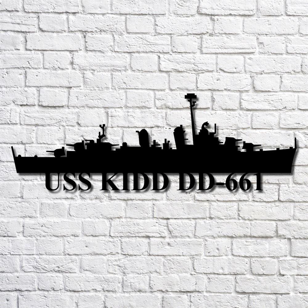 Us Navy Metal Sign, Veteran Signs, Uss Kidd Dd661 V2 Navy Ship Metal Art, Metal Sign, Metal Sign Decor, Metal Navy Signs