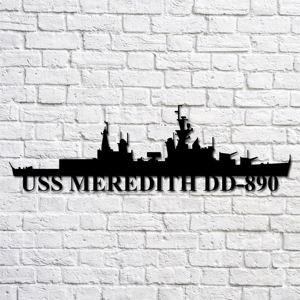 Us Navy Metal Sign, Veteran Signs, Uss Meredith Dd890 Navy Ship Metal Art, Metal Sign, Metal Sign Decor, Metal Navy Signs