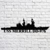Us Navy Metal Sign, Veteran Signs, Uss Meredith Dd890 Navy Ship Metal Art, Metal Sign, Metal Sign Decor, Metal Navy Signs