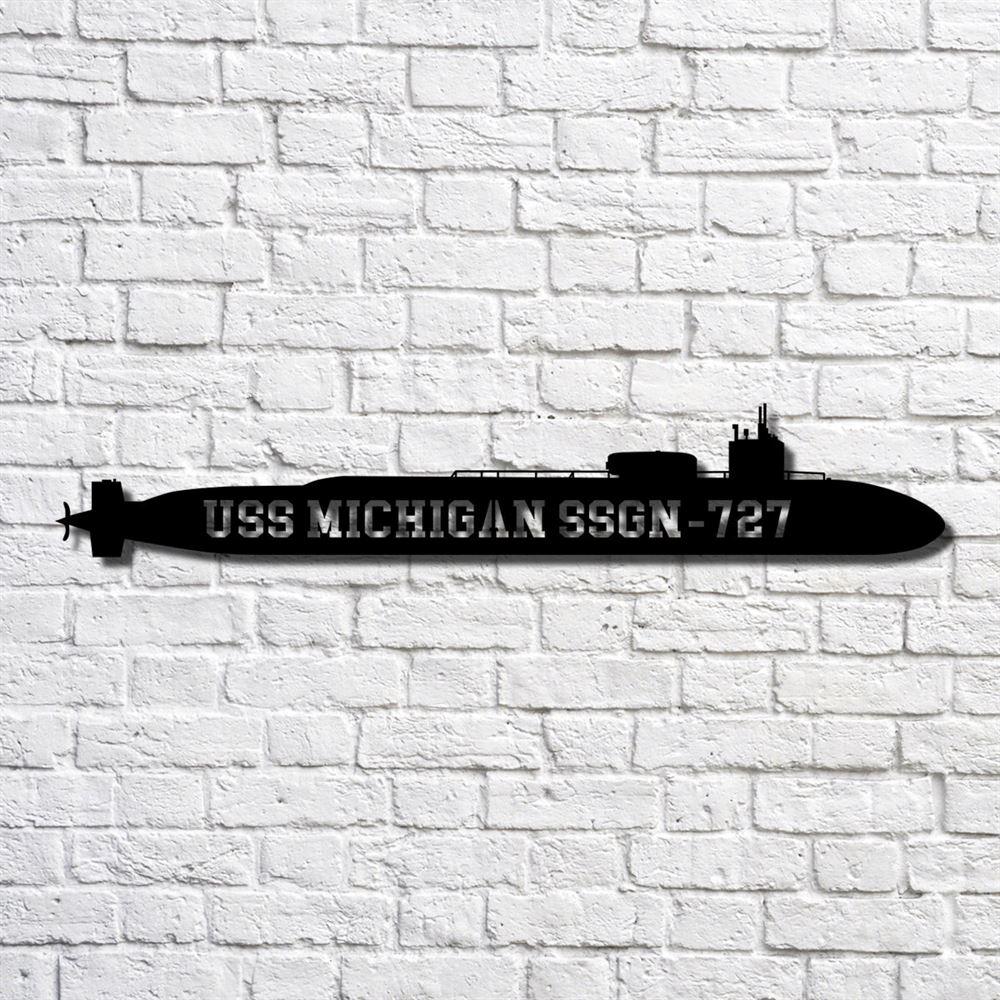 Us Navy Metal Sign, Veteran Signs, Uss Michigan Ssgn727 Navy Ship Metal Art, Metal Sign, Metal Sign Decor, Metal Navy Signs