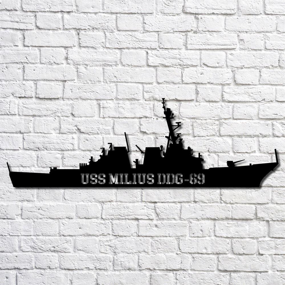 Us Navy Metal Sign, Veteran Signs, Uss Milius Ddg 69 Navy Ship Metal Art, Metal Sign, Metal Sign Decor, Metal Navy Signs