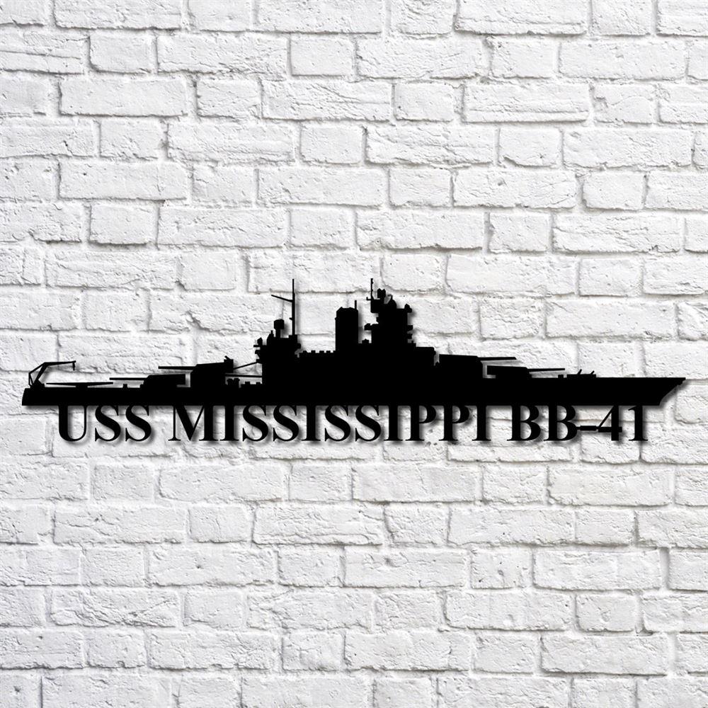 Us Navy Metal Sign, Veteran Signs, Uss Mississippi Bb41 Navy Ship Metal Art, Metal Sign, Metal Sign Decor, Metal Navy Signs
