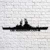Us Navy Metal Sign, Veteran Signs, Uss Mississippi Bb41 Navy Ship Metal Art, Metal Sign, Metal Sign Decor, Metal Navy Signs
