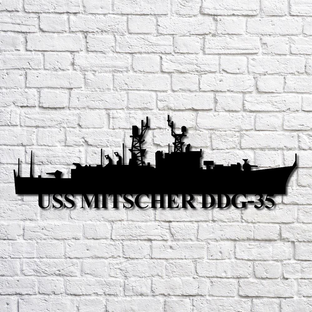 Us Navy Metal Sign, Veteran Signs, Uss Mitscher Ddg35 Navy Ship Metal Art, Metal Sign, Metal Sign Decor, Metal Navy Signs