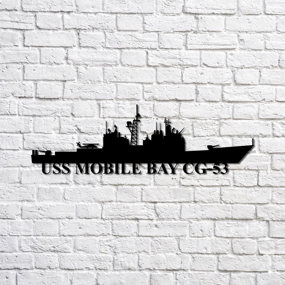 Us Navy Metal Sign, Veteran Signs, Uss Mobile Bay Cg53 Navy Ship Metal Sign, Metal Sign, Metal Sign Decor, Metal Navy Signs