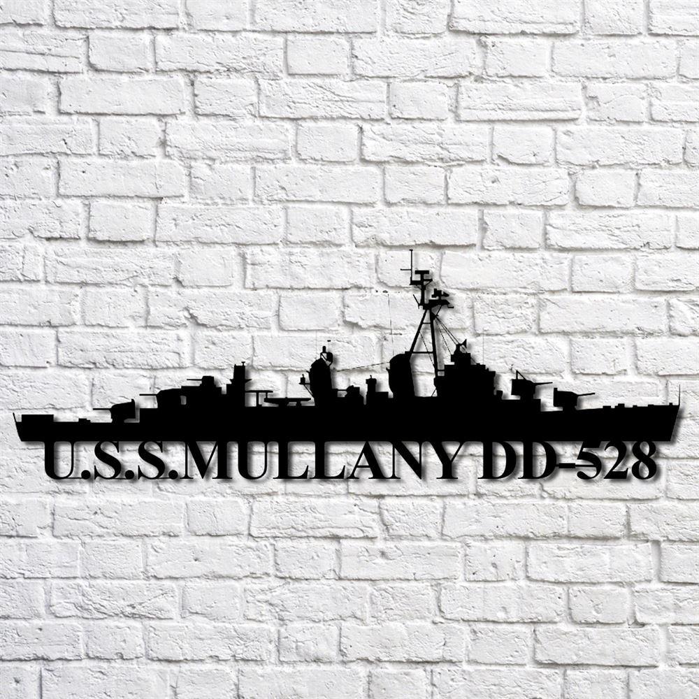 Us Navy Metal Sign, Veteran Signs, Uss Mullany Dd528 Navy Ship Metal Art, Metal Sign, Metal Sign Decor, Metal Navy Signs