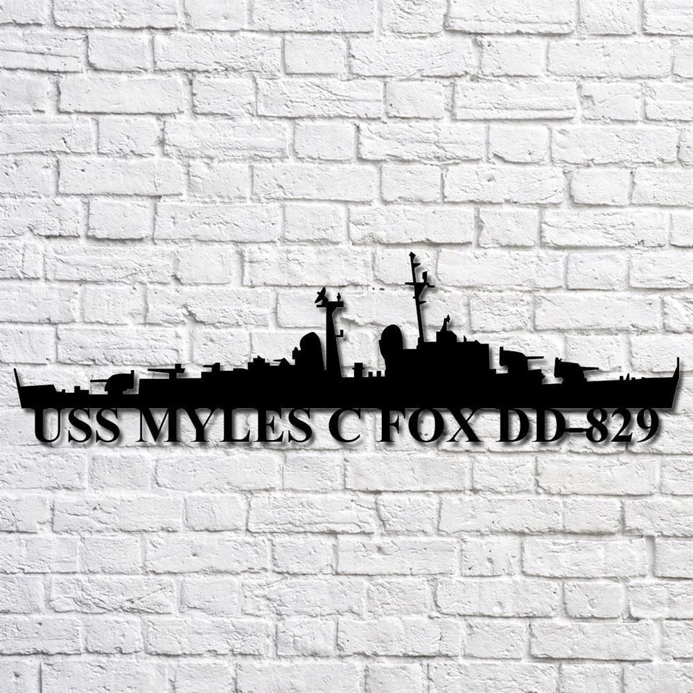 Us Navy Metal Sign, Veteran Signs, Uss Myles C Fox Dd829 Navy Ship Metal Art, Metal Sign, Metal Sign Decor, Metal Navy Signs