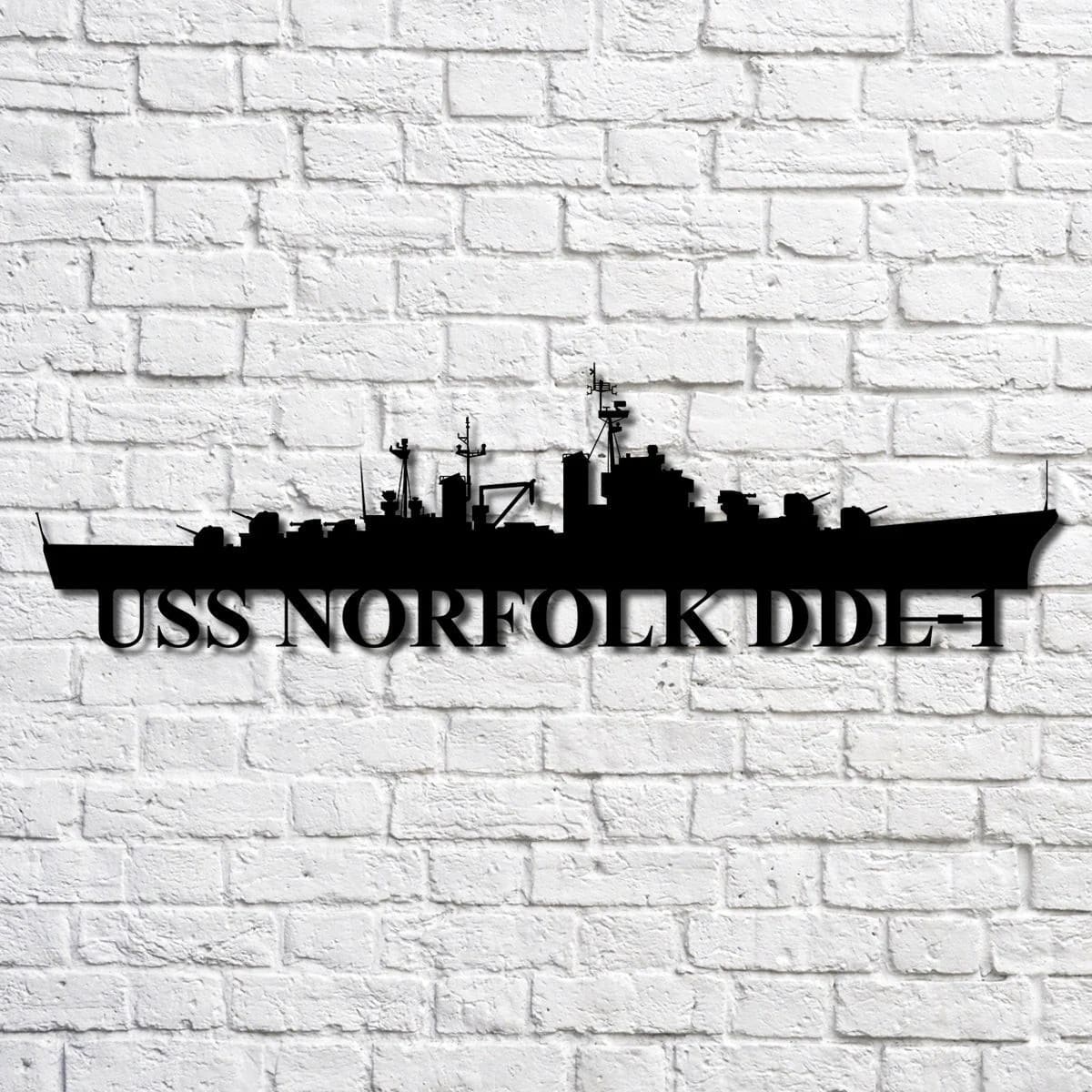 Us Navy Metal Sign, Veteran Signs, Uss Norfolk Ddl1 Navy Ship Metal Art, Metal Sign, Metal Sign Decor, Metal Navy Signs