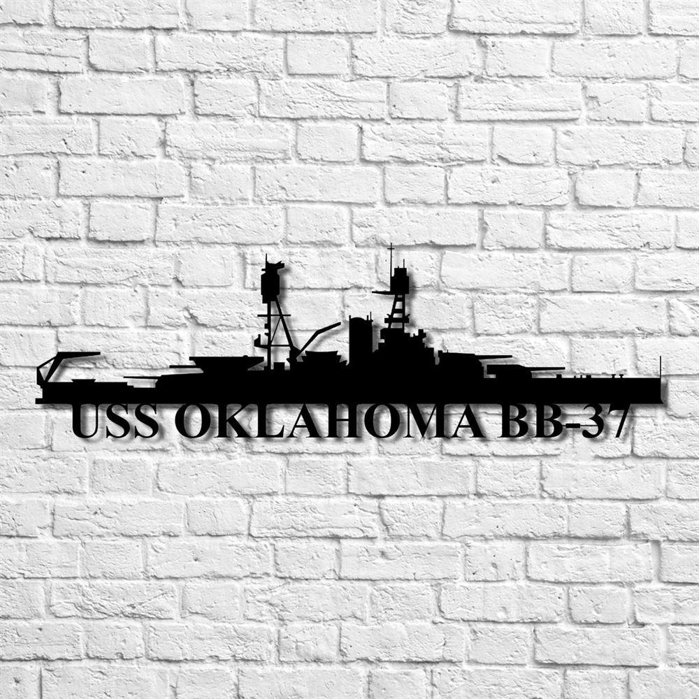 Us Navy Metal Sign, Veteran Signs, Uss Oklahoma Bb37 Navy Ship Metal Art, Metal Sign, Metal Sign Decor, Metal Navy Signs