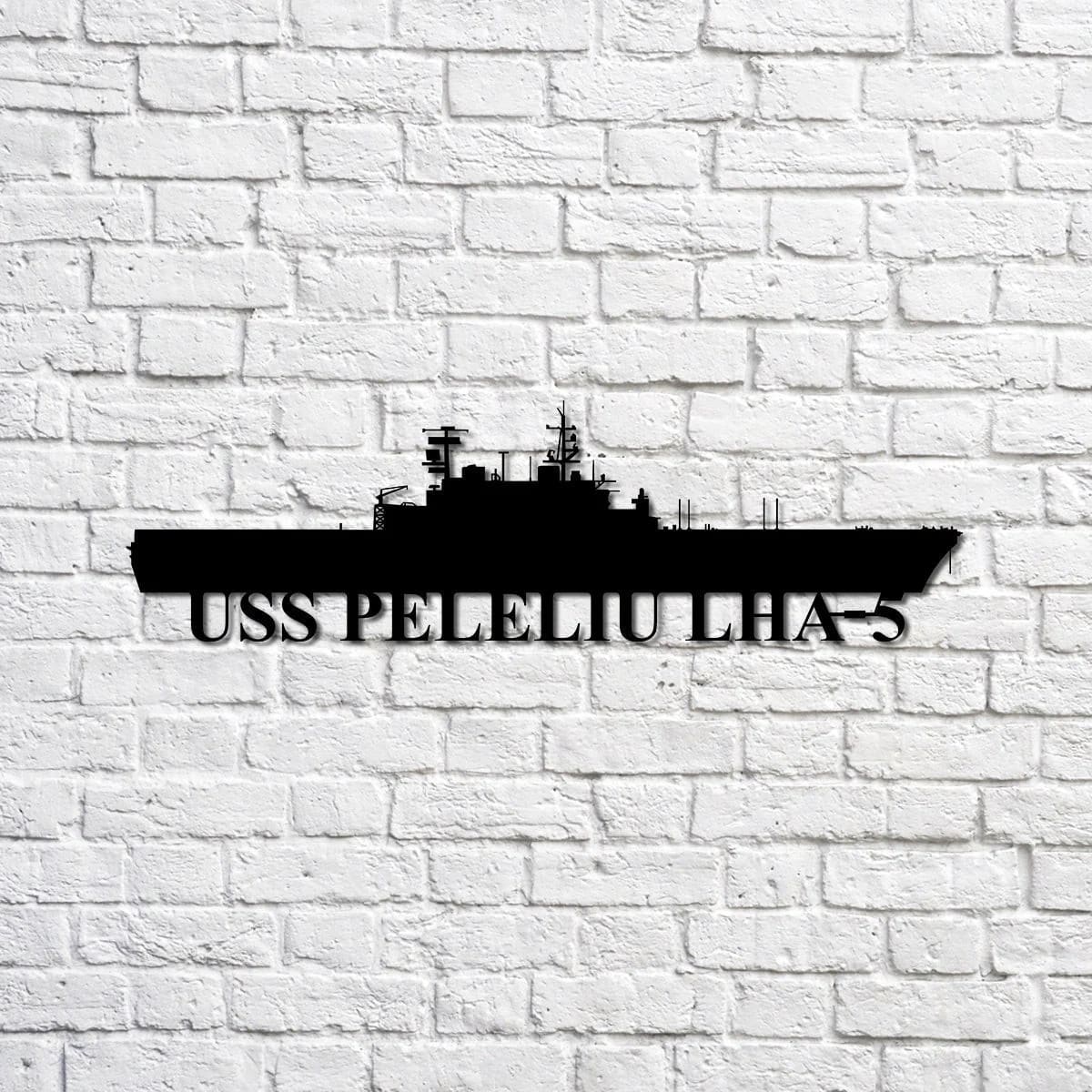 Us Navy Metal Sign, Veteran Signs, Uss Peleliu Lha5 Navy Ship Metal Sign, Metal Sign, Metal Sign Decor, Metal Navy Signs