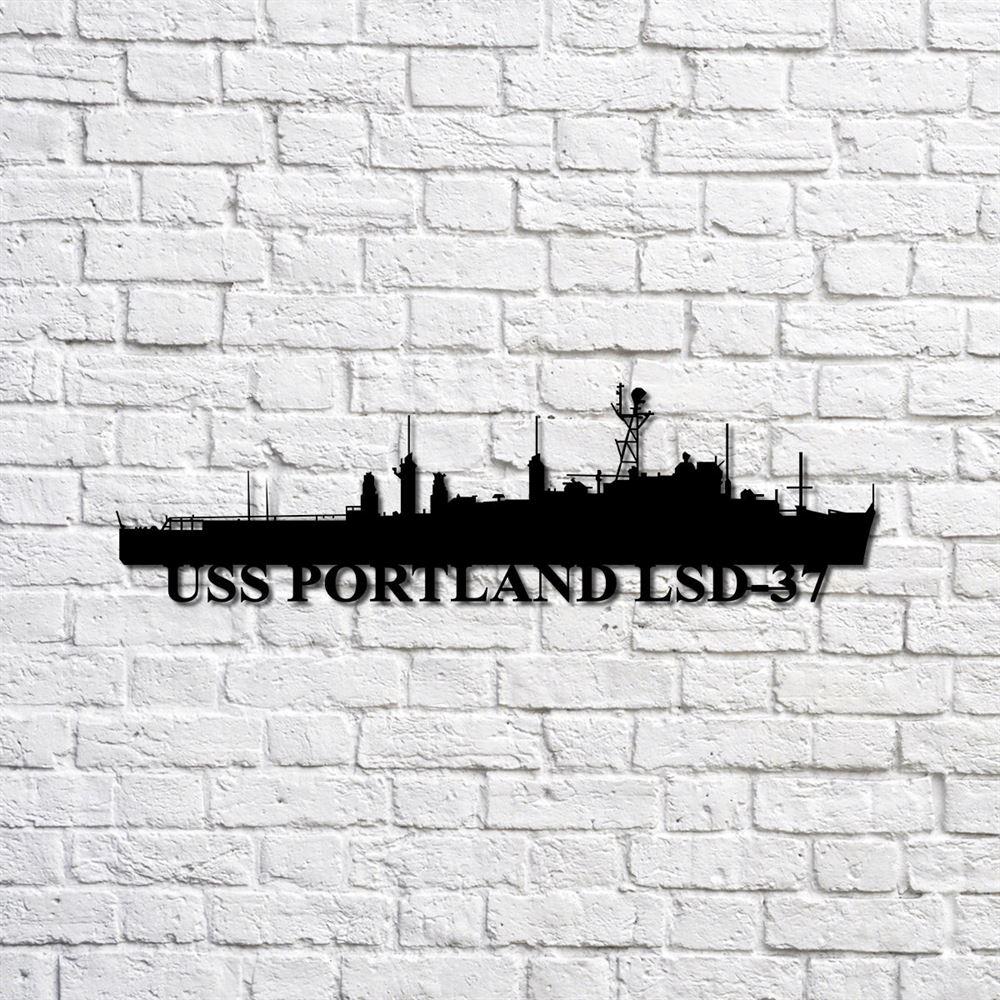 Us Navy Metal Sign, Veteran Signs, Uss Portland Lsd37 Navy Ship Metal Sign, Metal Sign, Metal Sign Decor, Metal Navy Signs