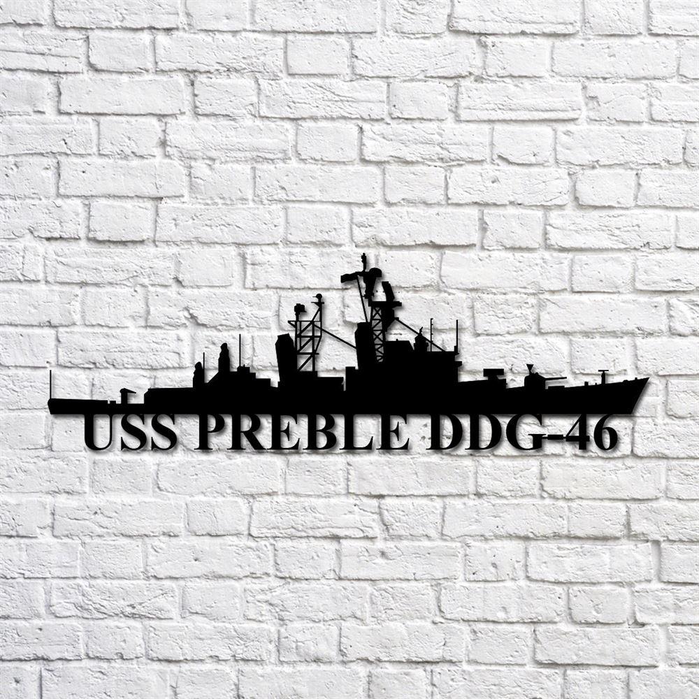 Us Navy Metal Sign, Veteran Signs, Uss Preble Ddg46 Navy Ship Metal Art, Metal Sign, Metal Sign Decor, Metal Navy Signs