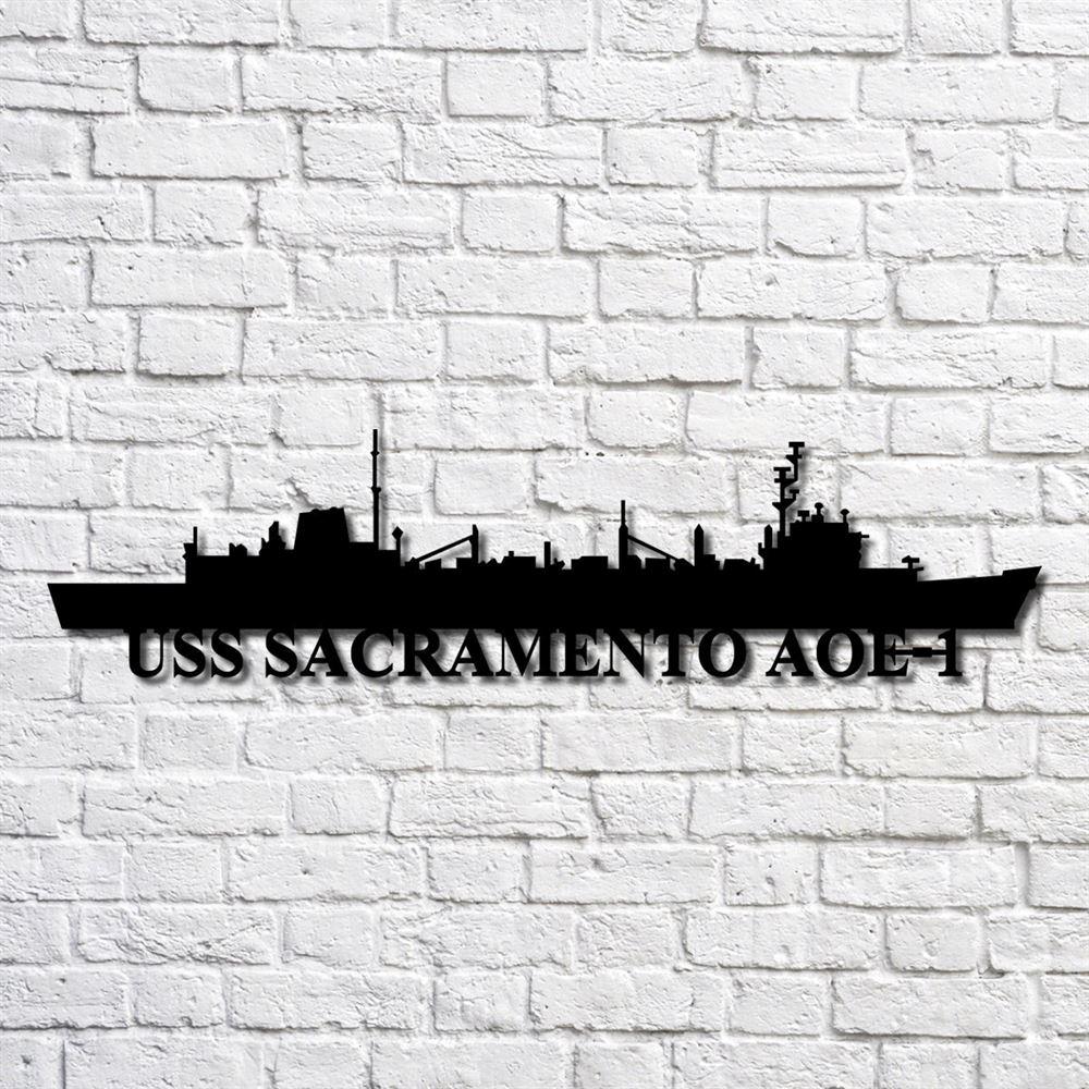 Us Navy Metal Sign, Veteran Signs, Uss Sacramento Aoe1 Navy Ship Metal Art, Metal Sign, Metal Sign Decor, Metal Navy Signs