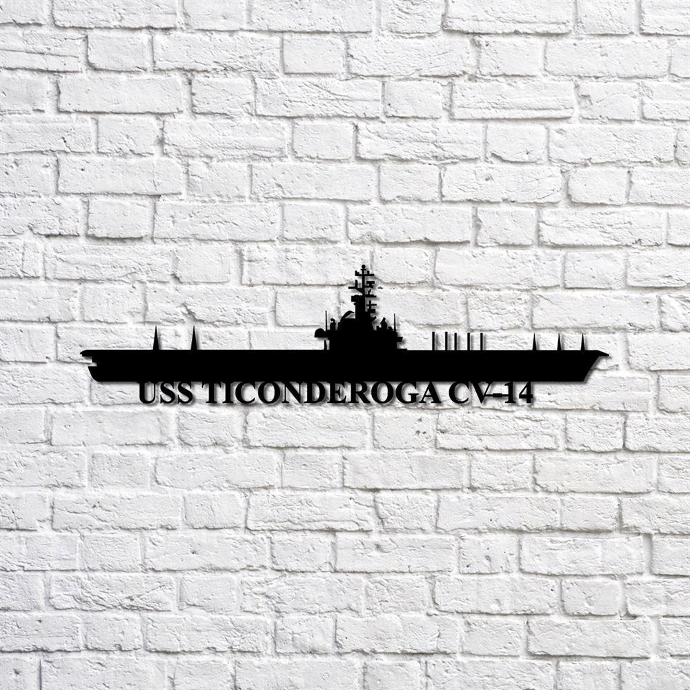 Us Navy Metal Sign, Veteran Signs, Uss Ticonderoga Cv14 Navy Ship Metal Sign, Metal Sign, Metal Sign Decor, Metal Navy Signs