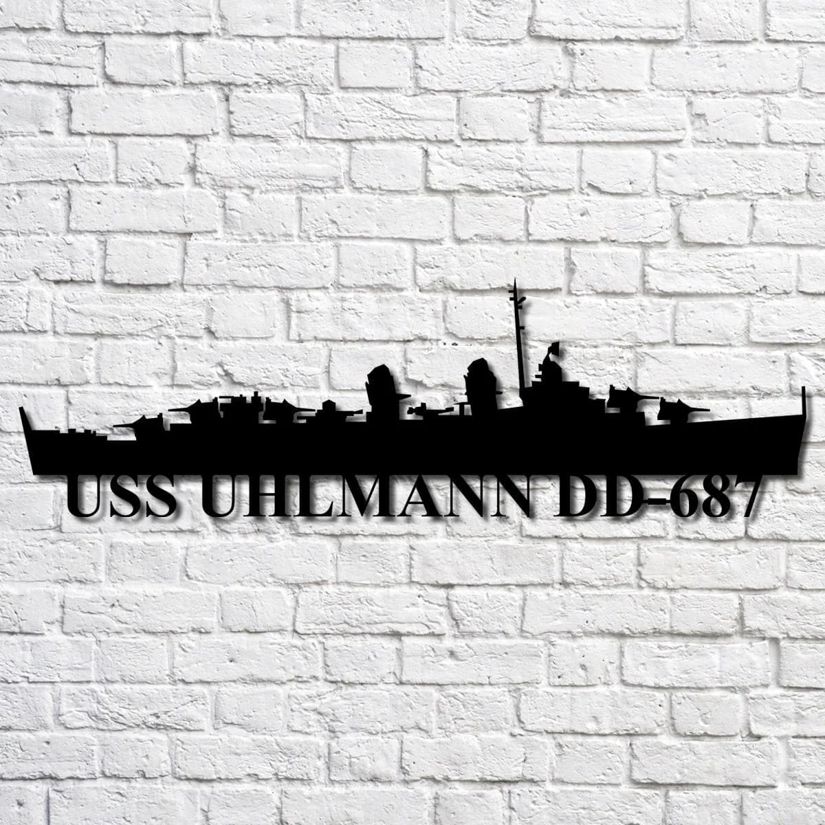 Us Navy Metal Sign, Veteran Signs, Uss Uhlmann Dd687 Navy Ship Metal Art, Metal Sign, Metal Sign Decor, Metal Navy Signs