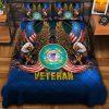 Veteran Bedding Set, US Marine Corps Services Veteran Bedding Set, Quilt Bedding Set, American Flag Bedding Set