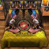 Veteran Bedding Set, US Marine Corps Veteran Bedding Set, Quilt Bedding Set, American Flag Bedding Set