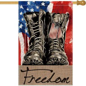 Veteran Day Flag, Freedom Boots Picture Flag,&hellip;