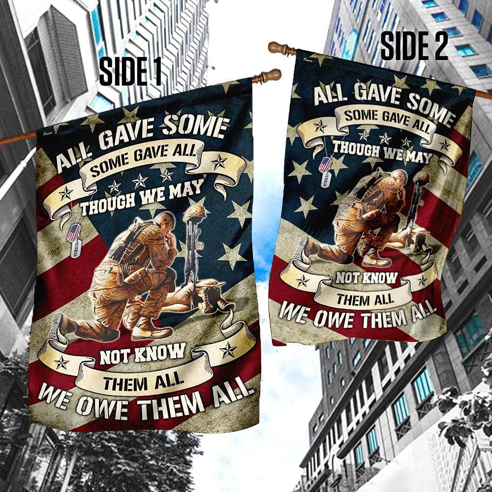Veteran Flag, All Gave Some All Though We May Not Know Them All Flag, American Flag, Veteran Decoration Outdoor Flag