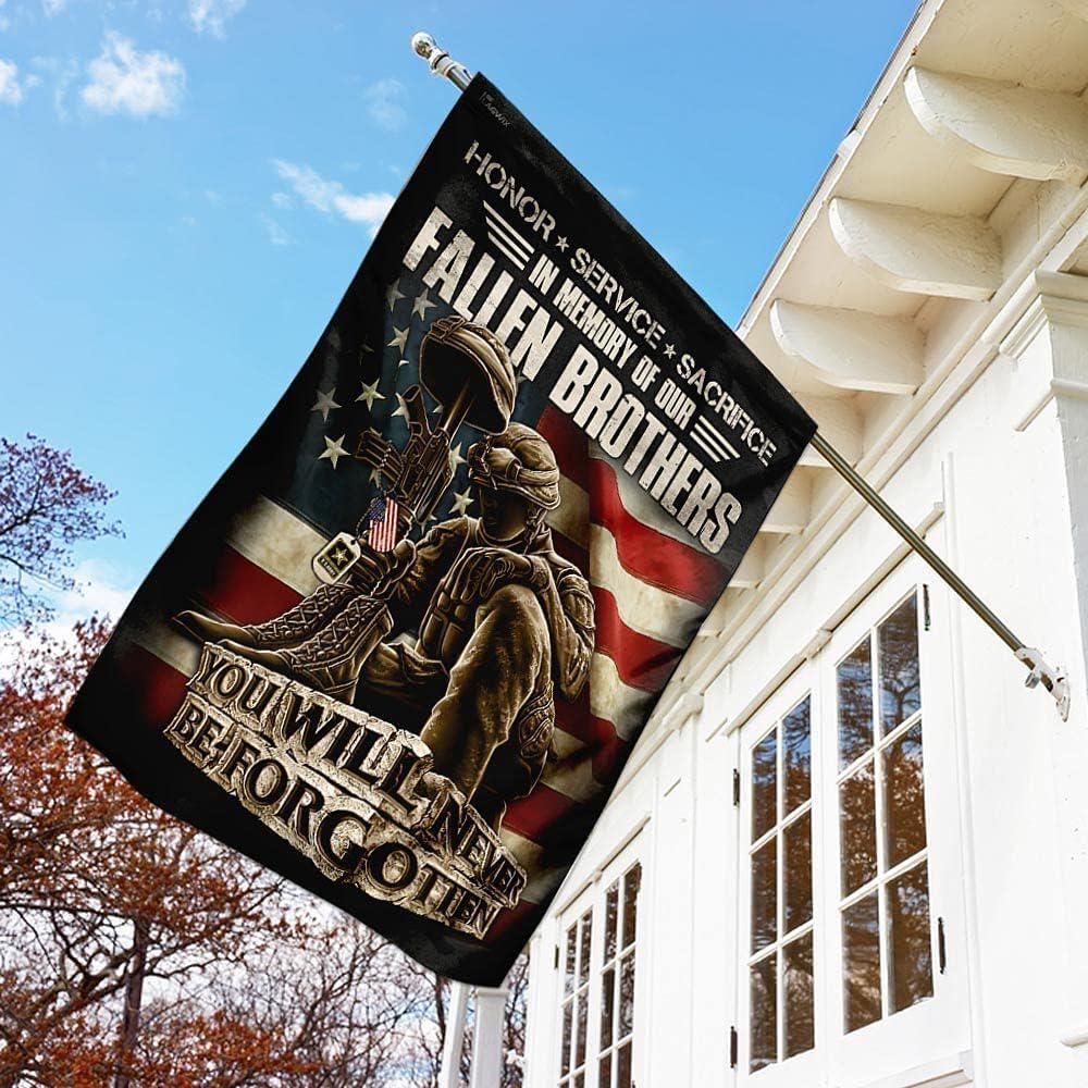 Veteran Flag, Honor Service Sacrifice In Memory Of Our Fallen Brothers Veteran Flag, American Flag, Veteran Decoration Outdoor Flag