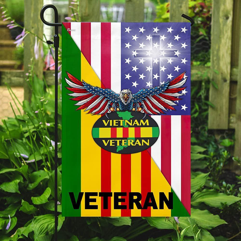 Veteran Flag, Jesus Cross American US Flag, American Flag, Veteran Decoration Outdoor Flag