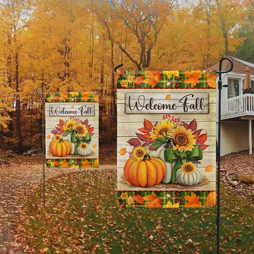 Welcome Fall Pumpkins Harvest Thanksgiving Flag – Thanksgiving Flag Outdoor Decoration