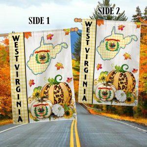 West Virginia State Fall Thanksgiving Pumpkins Flag 3