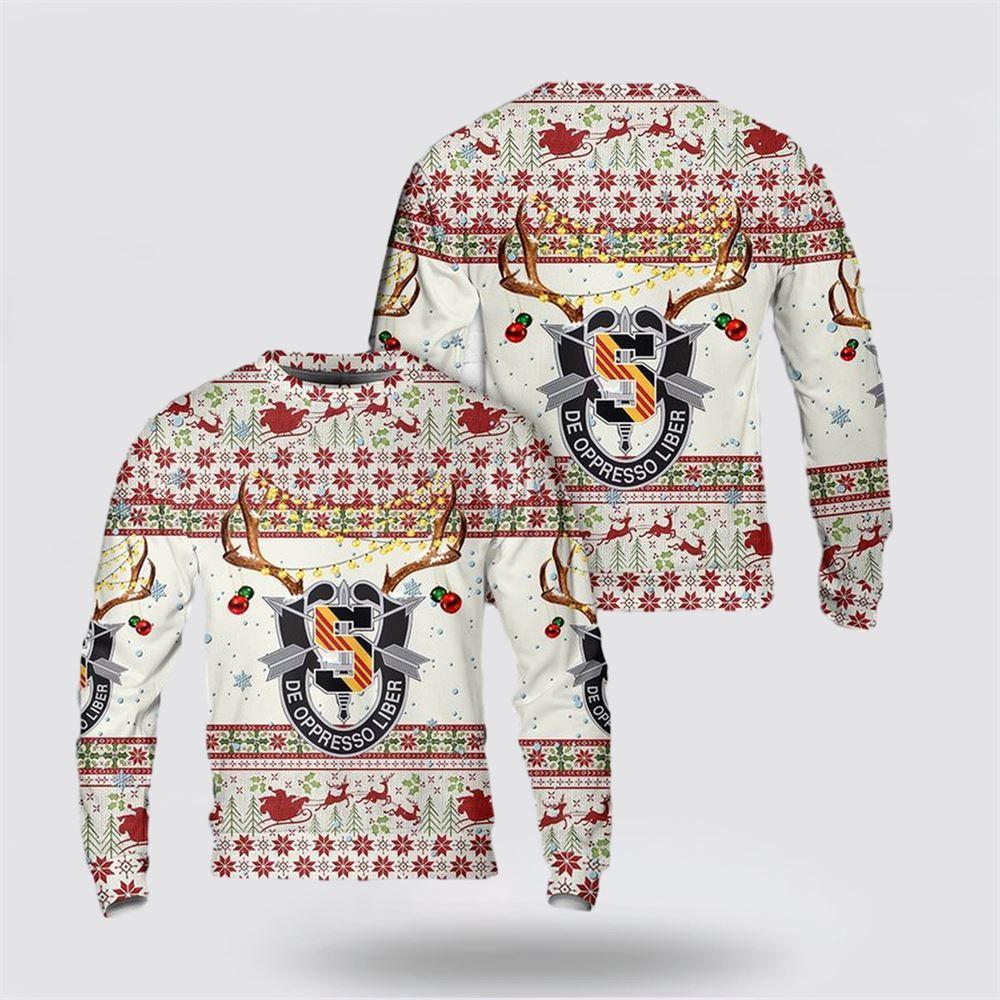 Army Sweater, US Army 5th Special Forces Group (5th SFG) Christmas Sweater