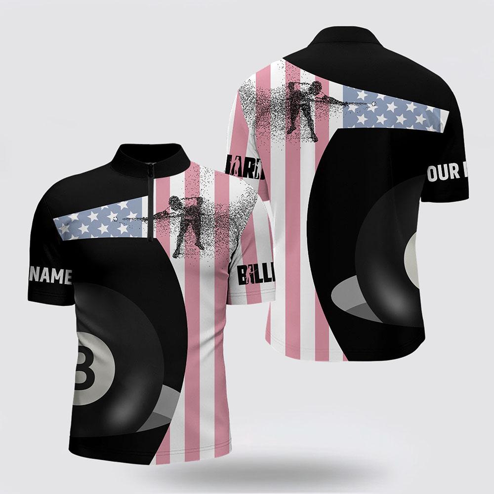 Billiard Jerseys, Custom Billiard Jerseys, 8 Ball Pool US Flag Billiard Jerseys Shirts, Billiard Shirt Designs