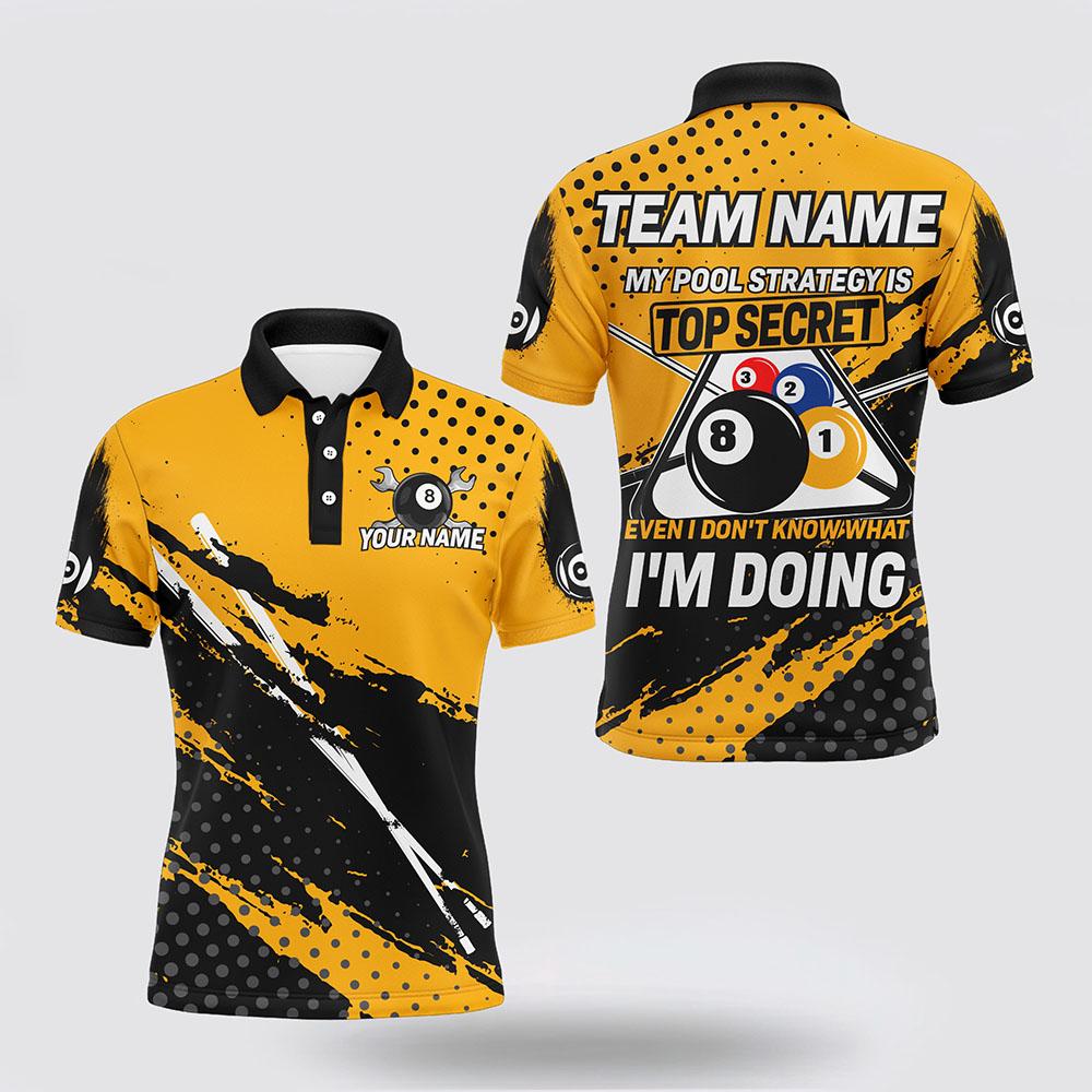 Billiard Jerseys, Custom Billiard Jerseys, Billiard Black Yellow Grunge Men’s Billiard Shirts, Billiard Shirt Designs