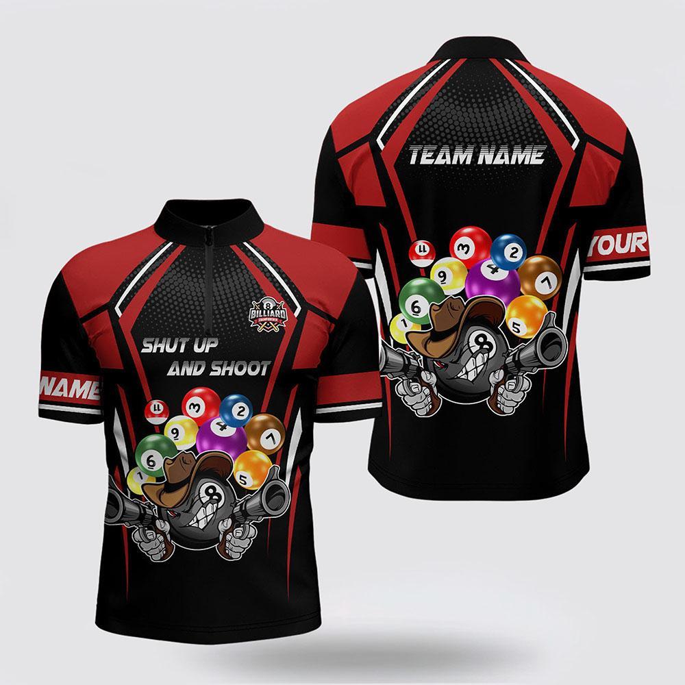 Billiard Jerseys, Custom Billiard Jerseys, Billiard Shut Up And Shoot 3D Men Jerseys Shirts, Billiard Shirt Designs
