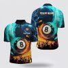 Billiard Jerseys, Custom Billiard Jerseys, Blue Tie Dye Billiard Men Jerseys Shirts, Billiard Shirt Designs