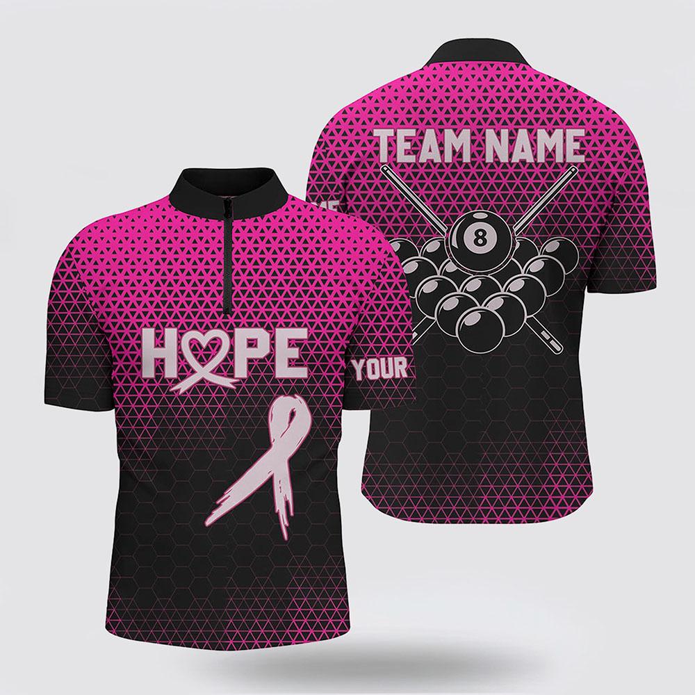 Billiard Jerseys, Custom Billiard Jerseys, Breast Cancer Awareness Billiard Men Jerseys Shirts, Billiard Shirt Designs