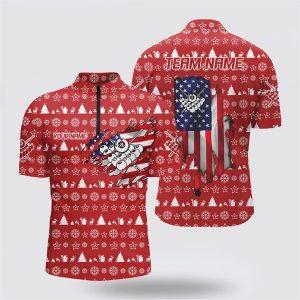 Billiard Jerseys, Custom Billiard Jerseys, Christmas US Flag 8 Ball Pool Jerseys Shirts, Christmas Pool Balls