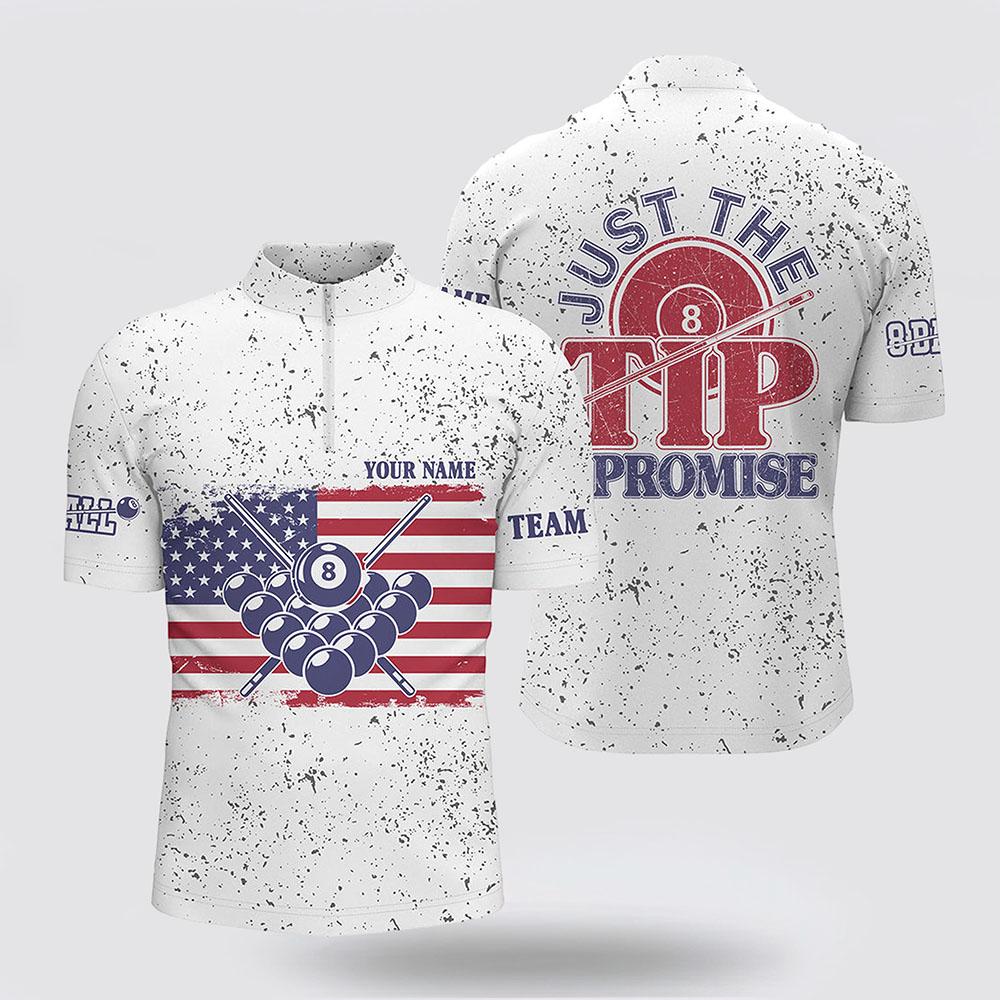 Billiard Jerseys, Custom Billiard Jerseys, Just The Tip I Promise 8 Ball Pool US Flag Billiard Jerseys Shirts, Billiard Shirt Designs