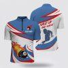 Billiard Jerseys, Custom Billiard Jerseys, Red Billiard Pool 8 Ball On Fire 3D Jerseys Shirt, Billiard Shirt Designs