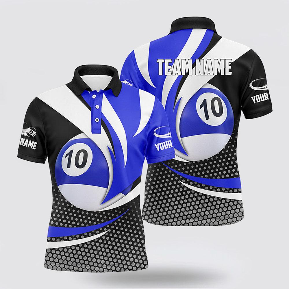 Billiard Polo Shirts, 10 Ball Billiard 3D Polo Shirts, Billiard Shirt Designs